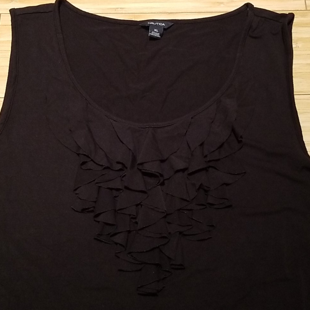 Nautica Ruffle Neck Tank Top - Picture 2 of 10